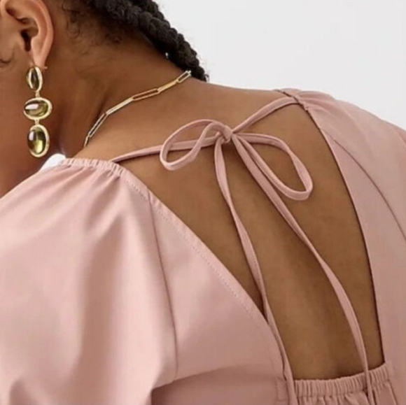 J. Crew Puff Sleeve Faux Leather Top, Size 10 - Picture 4 of 11